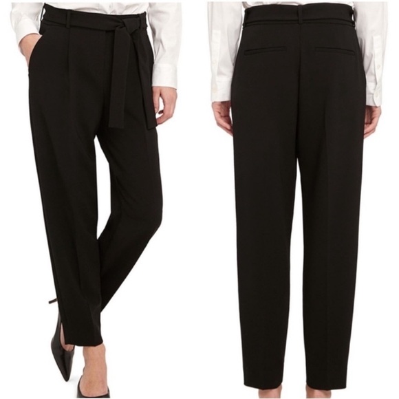 Theory Sash Tie Waist Pant Black Crepe sz 2 - Picture 7 of 10